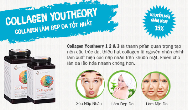 Collagen Youtheory 390 Viên Type 1,2&3